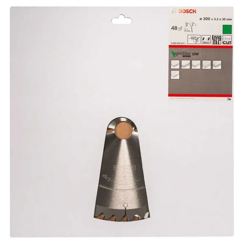 Cirkelzaagblad Optiline Wood 300 x 30 x 3,2 mm, 48 de Bosch Professional – image du produit 2 sur 2