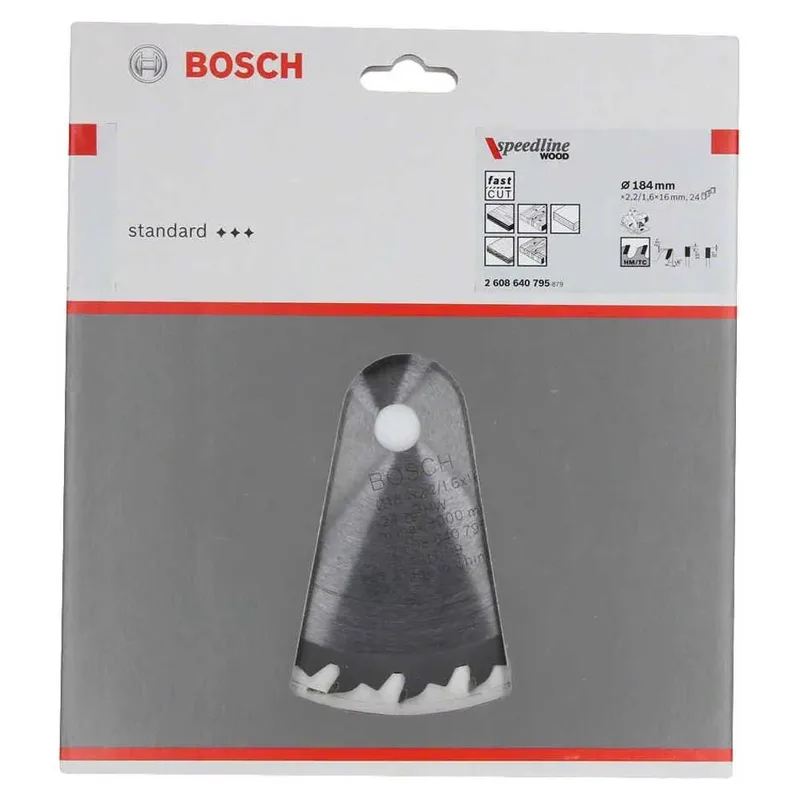 Cirkelzaagblad Standard for Wood Speed 184 x 16 x 2,4 mm, 24 de Bosch Professional – image du produit 2 sur 2