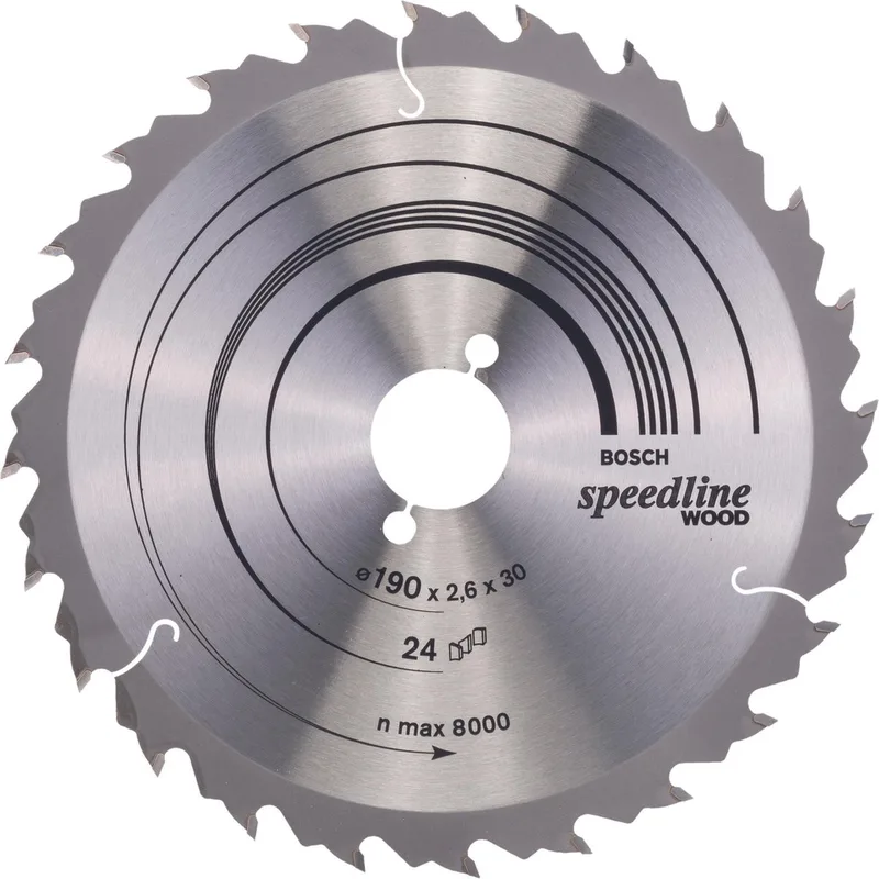 Cirkelzaagblad Standard for Wood Speed - 190 x 30 x 2,6 mm - 24 de Bosch Professional – image du produit