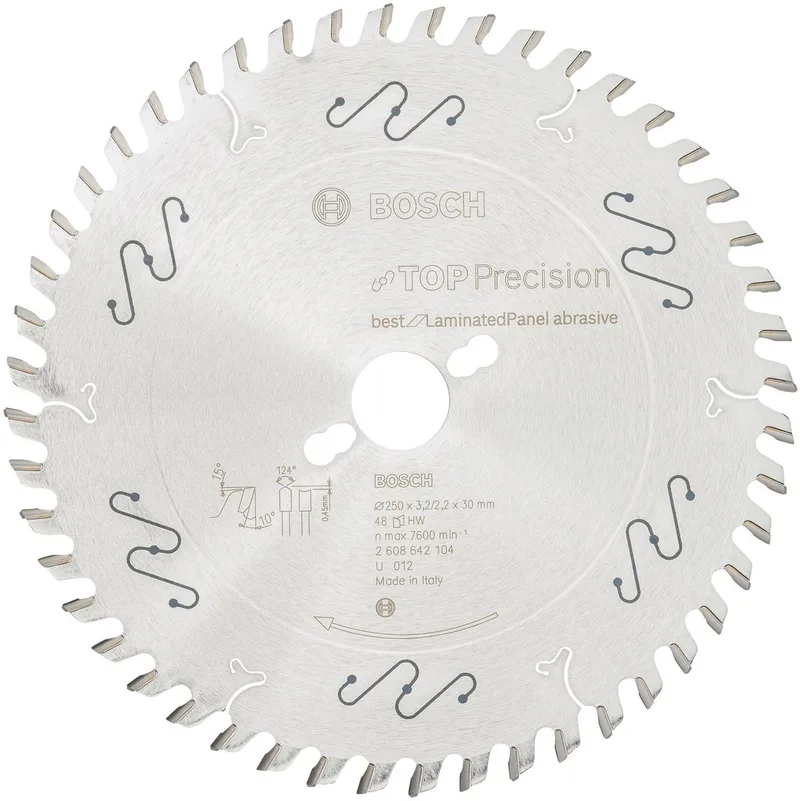 Cirkelzaagblad Top Precision Best for Laminated Panel Abrasive 250 x 30 x 3,2 mm, 48 de Bosch Professional – image du produit