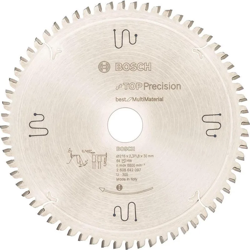 Cirkelzaagblad Top Precision Best for Multi Material 216 x 30 x 2,3 mm, 64 von Bosch Professional – Produktbild