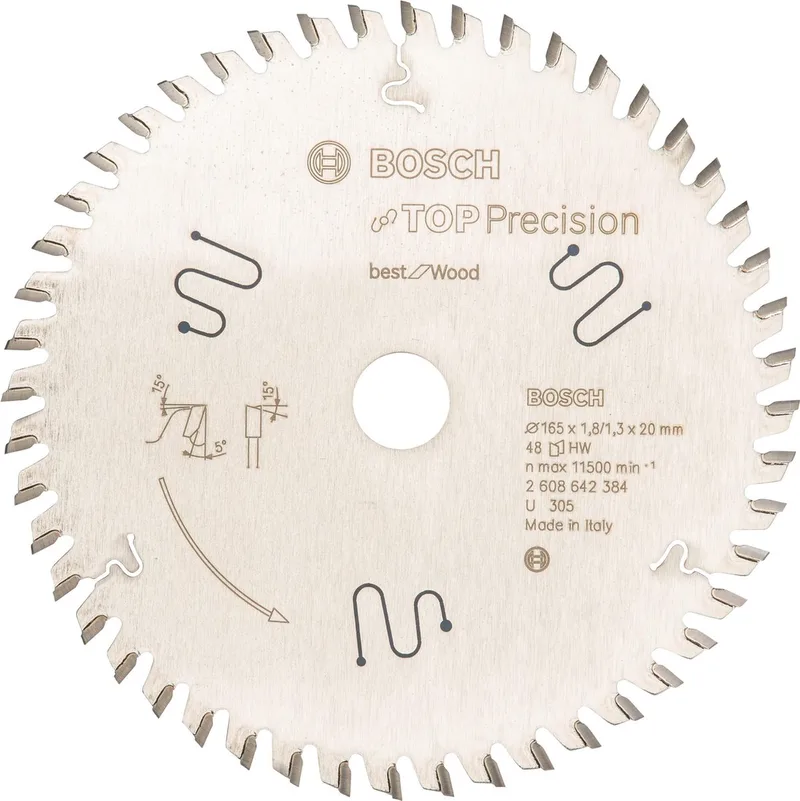 Cirkelzaagblad Top Precision Best for Wood 165 x 20 x 1,8 mm - 48 von Bosch Professional – Produktbild