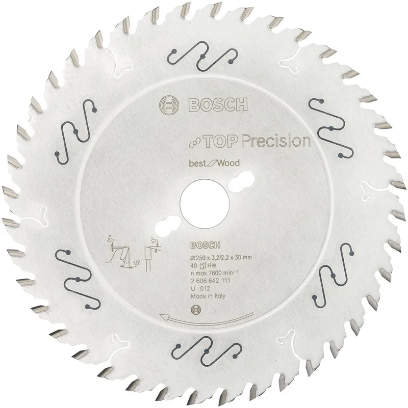 Cirkelzaagblad Top Precision Best for Wood 250 x 30 x 3,2 mm, 40 fra Bosch Professional – produktbillede