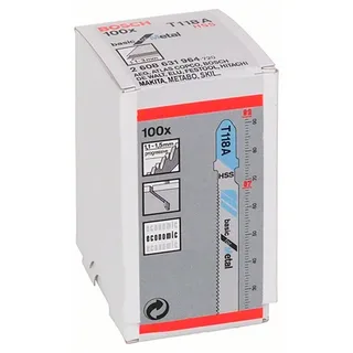 Decoupeerzaagblad T 118 A Basic for Metal - 100 stuks de Bosch – image du produit 2 sur 2