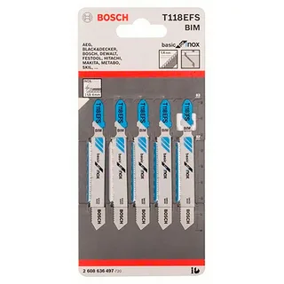Decoupeerzaagblad T 118 EFS Basic for Inox - 5 stuks van Bosch – productafbeelding 2 van 2