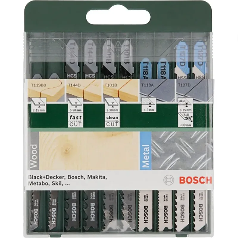 Decoupeerzaagbladen Set - 10-delig - Voor zagen in hout en metaal by Bosch Professional – product image 2 of 2