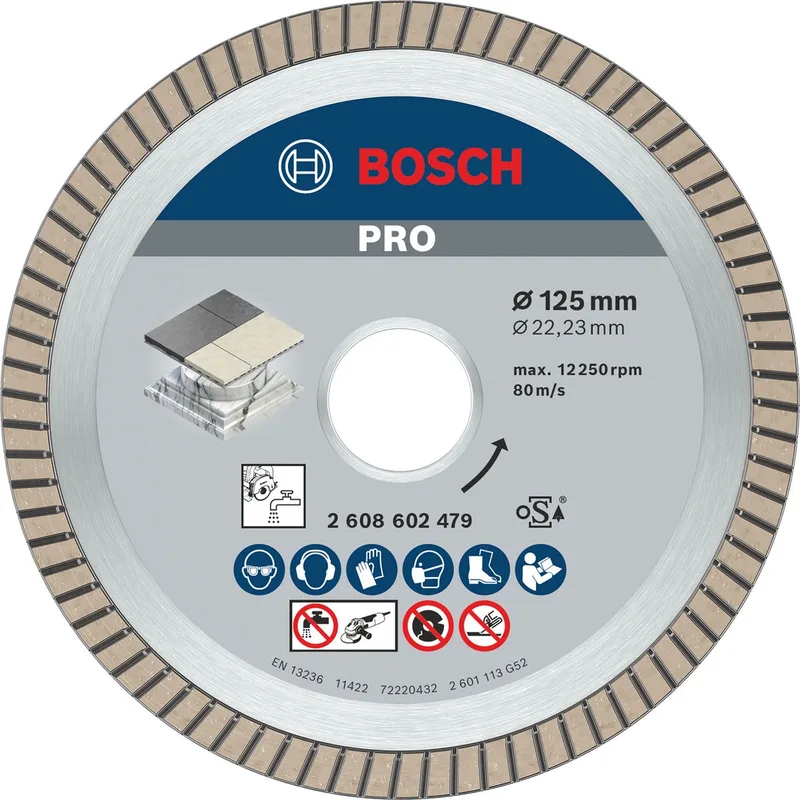 Diamantdoorslijpschijf Best for Ceramic Extraclean Turbo 125 x 22,23 x 1,4 x 7 mm de Bosch Professional – image du produit