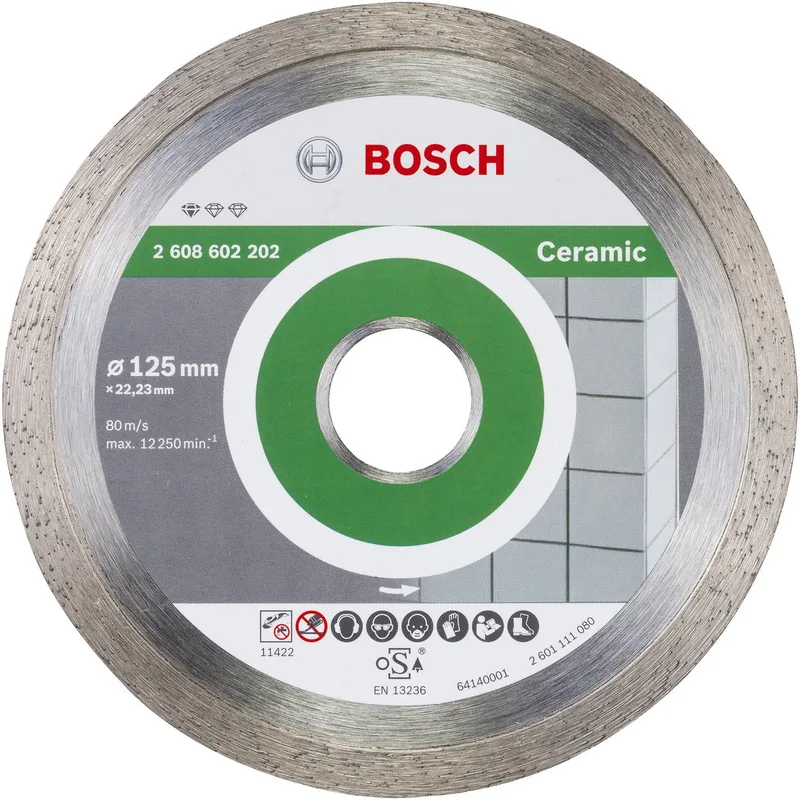 Diamantdoorslijpschijf Standard for Ceramic 125 x 22,23 x 1,6 x 7 mm van Bosch – productafbeelding