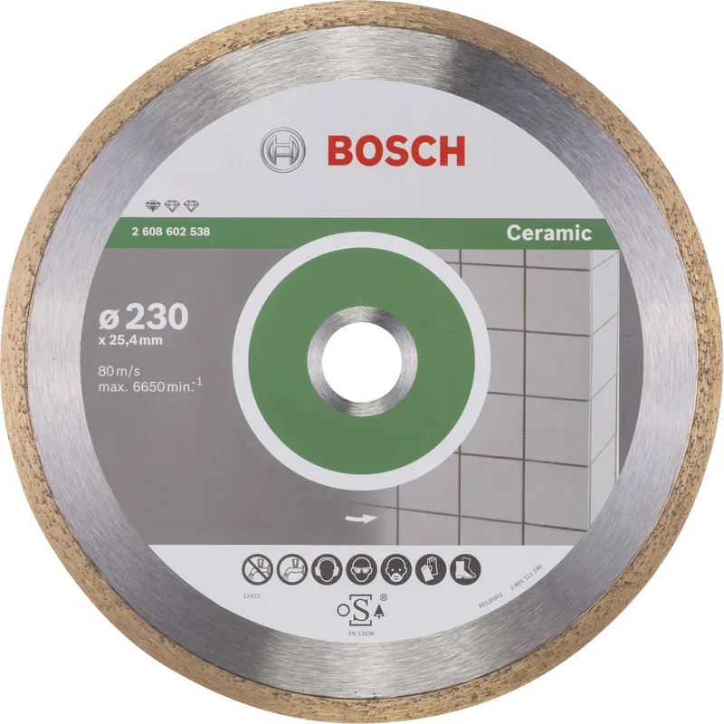 Diamantdoorslijpschijf Standard for Ceramic 230 x 25,40 x 1,6 x 7 mm van Bosch – productafbeelding