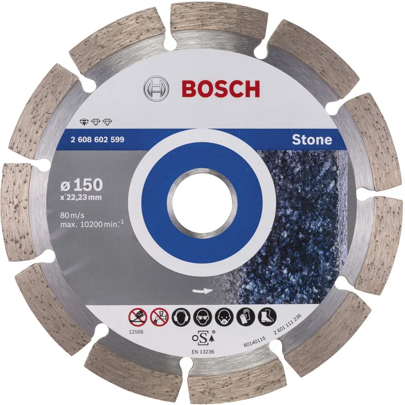 Diamantdoorslijpschijf Standard for Stone 150 x 22,23 x 2 x 10 mm von Bosch Professional – Produktbild