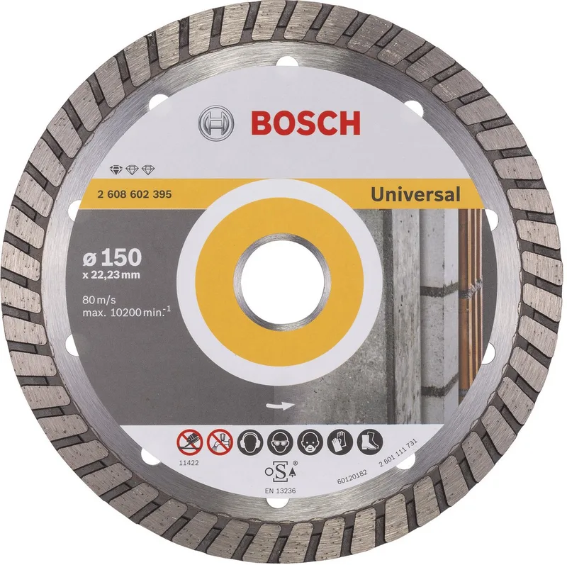 Diamantdoorslijpschijf Standard for Universal Turbo 150 x 22,23 x 2,5 x 10 mm van Bosch – productafbeelding 1 van 4