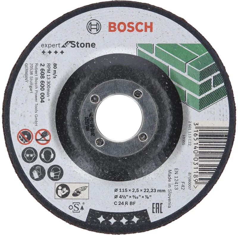 Doorslijpschijf gebogen Expert for Stone C 24 R BF, 115 mm, 22,23 mm, 2,5 mm de Bosch Professional – image du produit