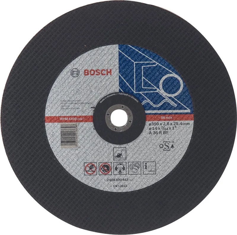 Doorslijpschijf recht Expert for Metal A 36 R BF, 350 mm, 25,40 mm, 2,8 mm van Bosch – productafbeelding 1 van 2