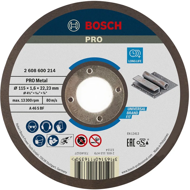 Bosch Accessories A 46 S BF 2608600214 Disque à tronçonner 115 mm 1 pc(s) métal de Bosch Professional – image du produit