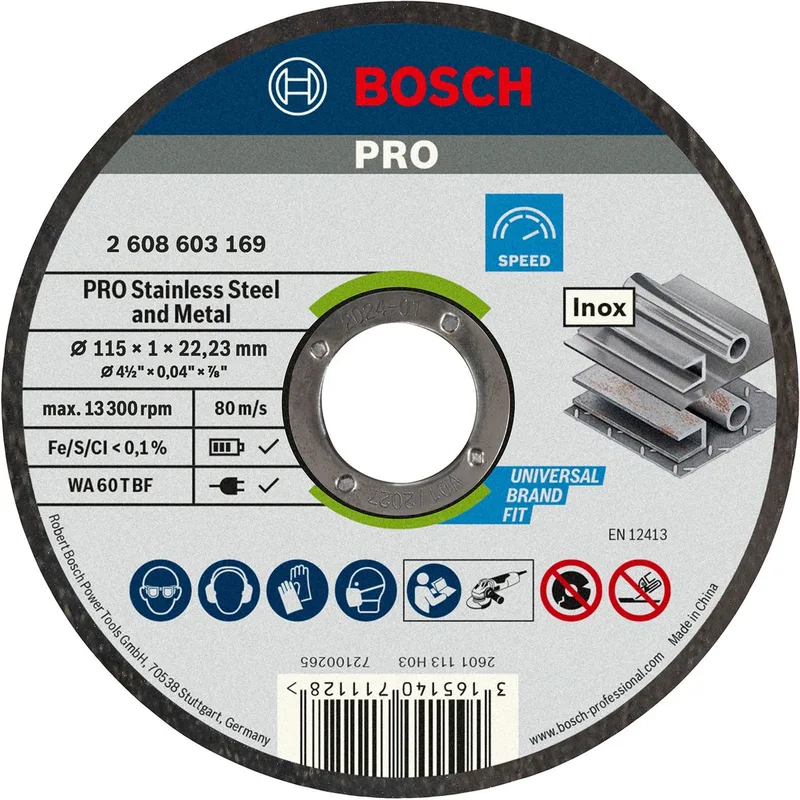 Doorslijpschijf recht Standard for Inox - Rapido 115mm - 10stuks de Bosch Professional – image du produit