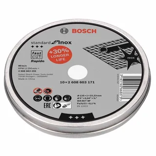 Doorslijpschijf recht Standard for Inox - Rapido 125mm - 10stuks de Bosch Professional – image du produit 2 sur 3