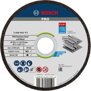 Doorslijpschijf recht Standard for Inox - Rapido 125mm - 10stuks de Bosch Professional – image du produit 1 sur 3