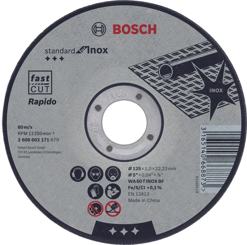Bosch Accessories WA 60 T BF 2608603169 Trennscheibe gerade 115 mm 1 St. Stahl, Edelstahl von Bosch Professional – Produktbild