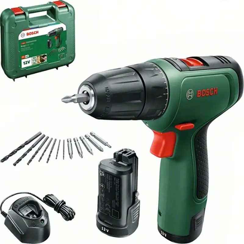EasyDrill 1200 Accuschroefboormachine - Met dubbele schroefbit en koffer - Met 2x 12 V accu en lader by Bosch – product image 2 of 6