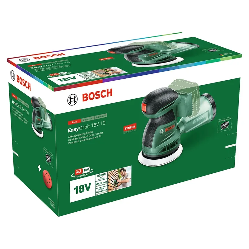 EasyOrbit 18V-10 - Excenterschuurmachine - Exclusief accu en lader - Inclusief Schuurblad K80 van Bosch – productafbeelding 3 van 6