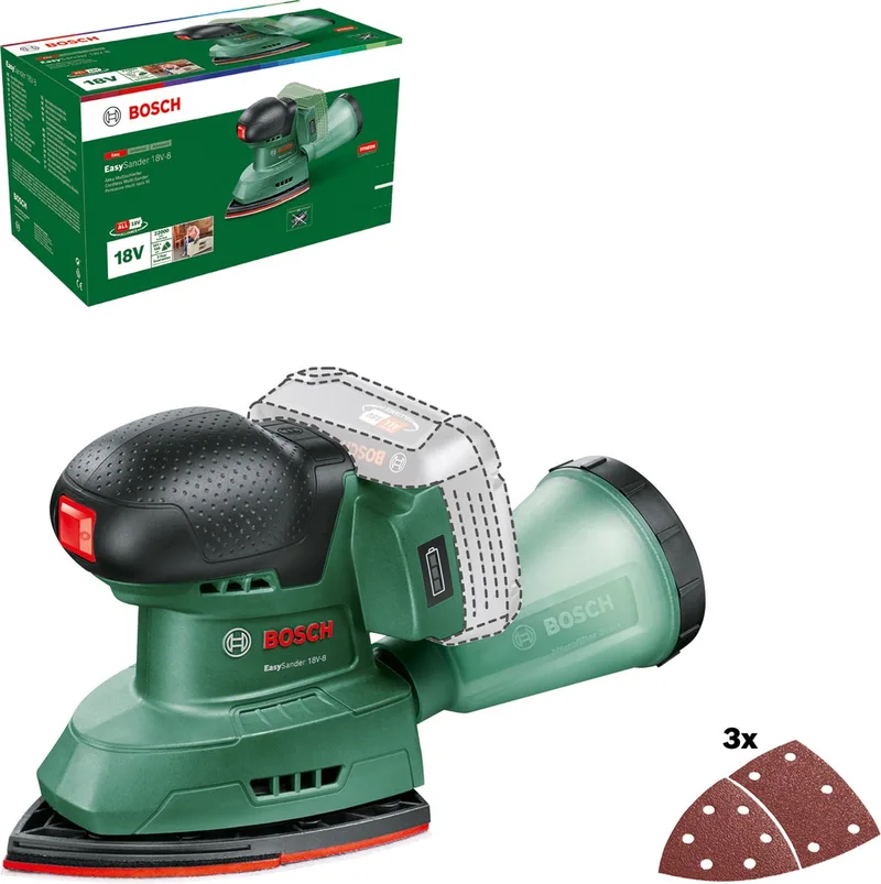 EasySander 18V-8 - Accu Multischuurmachine - Incl. 3 schuurbladen - Zonder 18V accu en lader by Bosch Home & Garden – product image 1 of 5