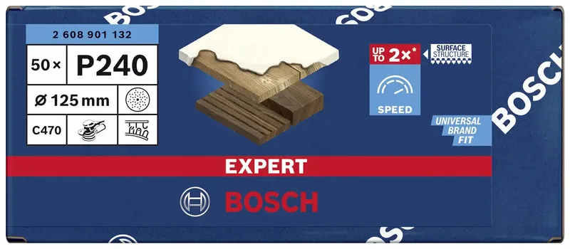 EXPERT C470 Schleifpapier Multilochung für Exzenterschleifer 125mm G 240für Exzenterschleifer de Bosch Professional – image du produit 2 sur 2