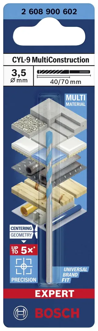 EXPERT CYL-9 MultiConstruction Bohrer 3,5 x 40 x 70mm d 3,3mm für Dreh- und Schlagbohrer by Bosch Professional – product image 2 of 2