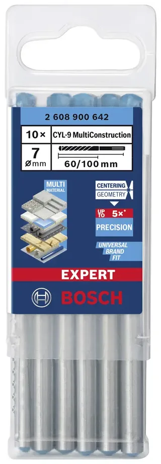 EXPERT CYL-9 MultiConstruction Bohrer 7 x 60 x 100mm d 6,5mm für Dreh- und Schlagbohrer von Bosch Professional – Produktbild 2 von 2