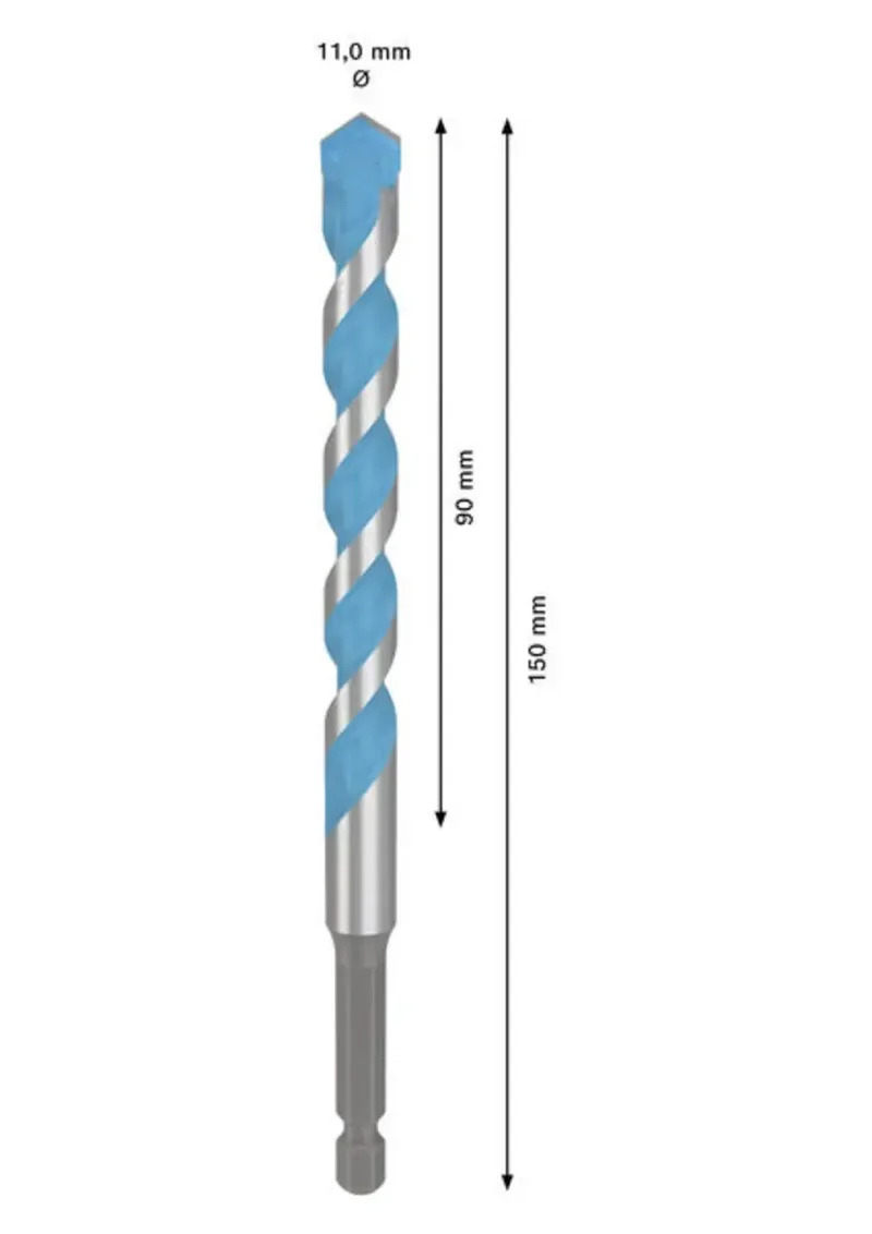 EXPERT HEX-9 Multi Construction Bohrer, 11 x 90 x 150 mm de Bosch – image du produit 2 sur 2
