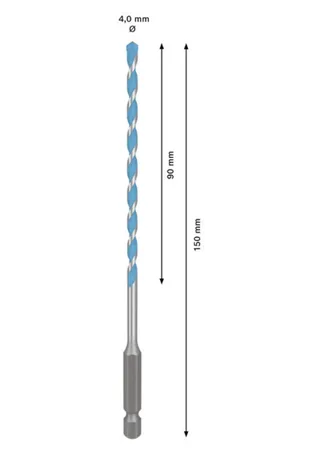 EXPERT HEX-9 Multi Construction Bohrer, 4 x 90 x 150 mm van Bosch – productafbeelding 2 van 2