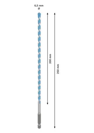 EXPERT HEX-9 Multi Construction Bohrer, 6,5 x 200 x 250 mm de Bosch – image du produit 2 sur 2