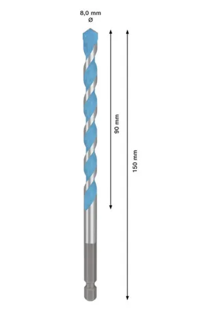 EXPERT HEX-9 Multi Construction Bohrer, 8 x 90 x 150 mm de Bosch – image du produit 2 sur 2