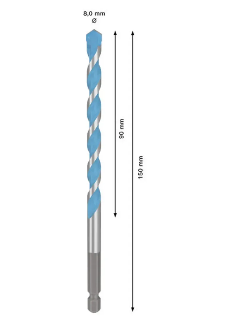 EXPERT HEX-9 Multi Construction Bohrer, 8 x 90 x 150 mm de Bosch – image du produit 2 sur 2