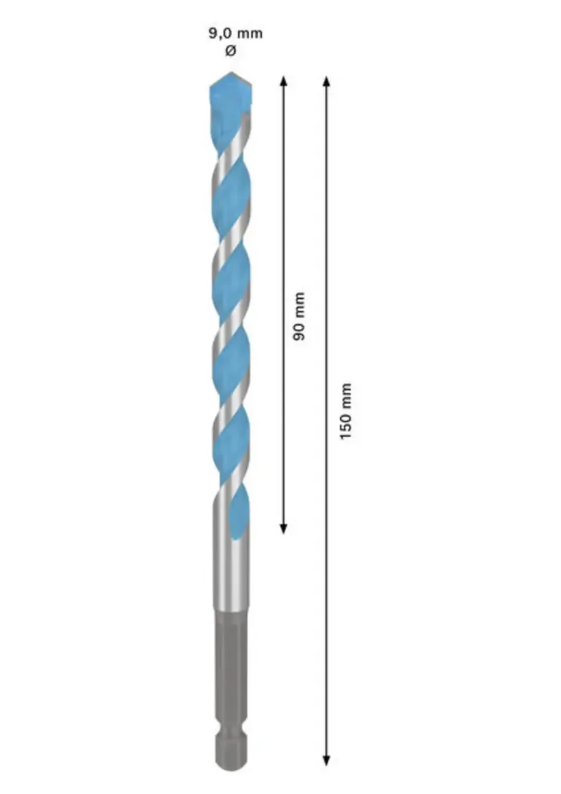 EXPERT HEX-9 Multi Construction Bohrer, 9 x 90 x 150 mm de Bosch – image du produit 2 sur 2