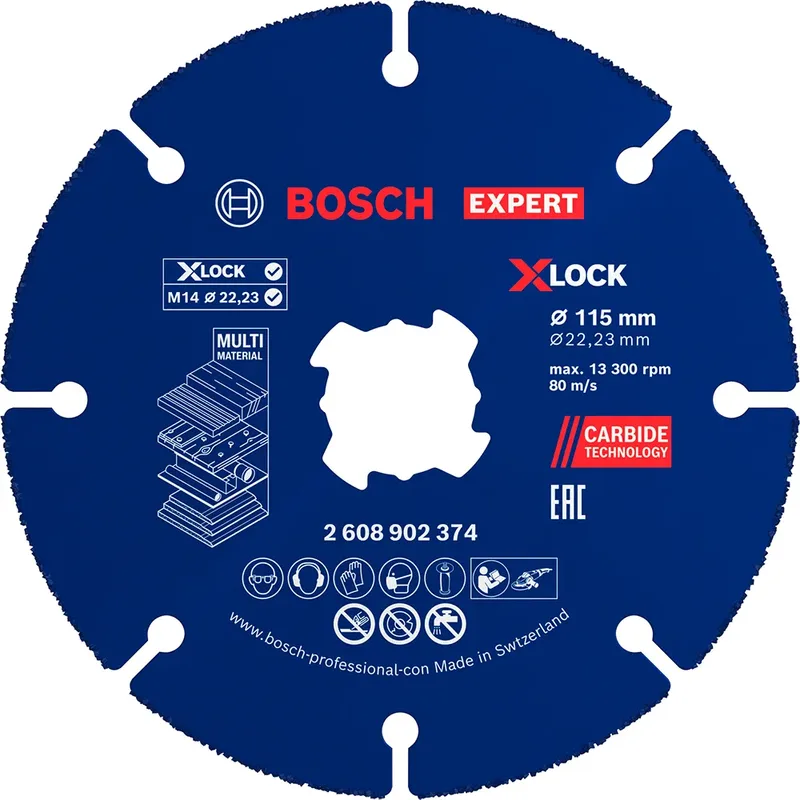 Expert Multi Material 115 X 22.23 Mm X-lock Diamantdoorslijpschijf 10 Eenheden by Bosch Professional – product image