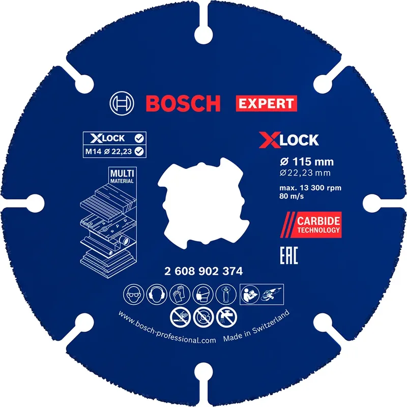Expert Multi Material 115 X 22.23 Mm X-lock Multitool Snijschijf de Bosch – image du produit
