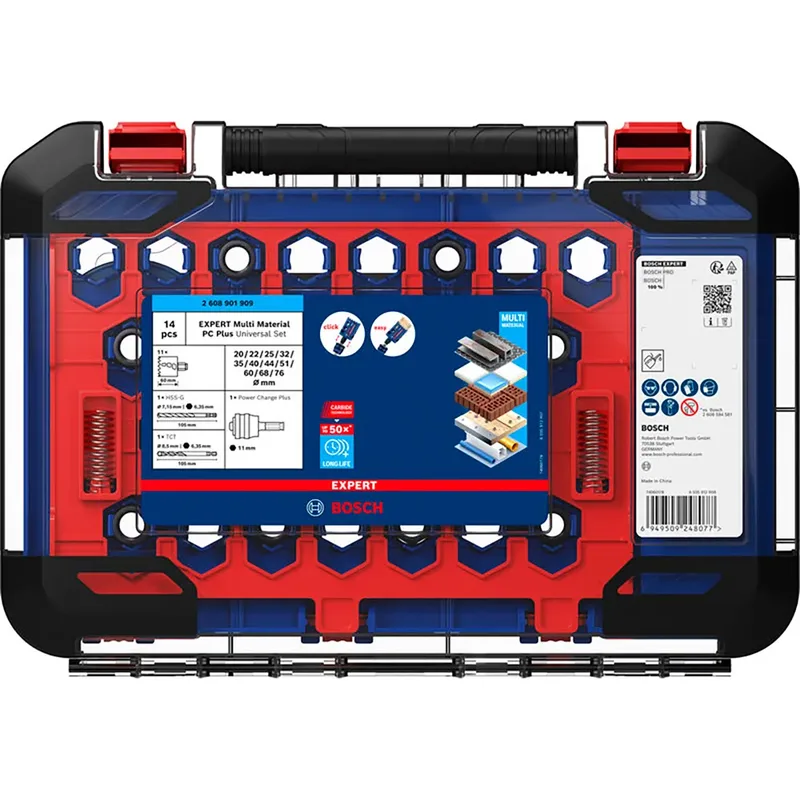 Expert Multi Material Power Change Plus 20/22/25/32/35/40/44/51/60/68/76 X 60 Mm Holle Boor 14 Eenheden by Bosch Professional – product image 4 of 4