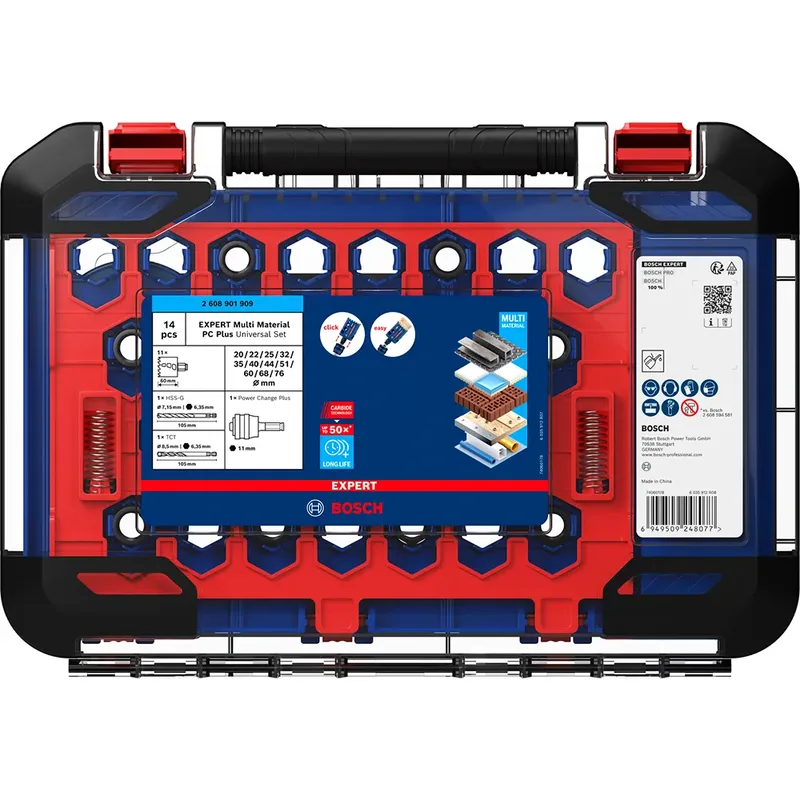 Expert Multi Material Power Change Plus 20/22/25/32/35/40/44/51/60/68/76 X 60 Mm Holle Boor 14 Eenheden by Bosch Professional – product image 3 of 4