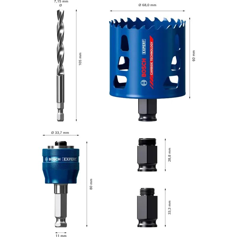 EXPERT Multi Material Power Change Plus-Lochsägen Kit, 51 x 60 mm von Bosch – Produktbild 2 von 2