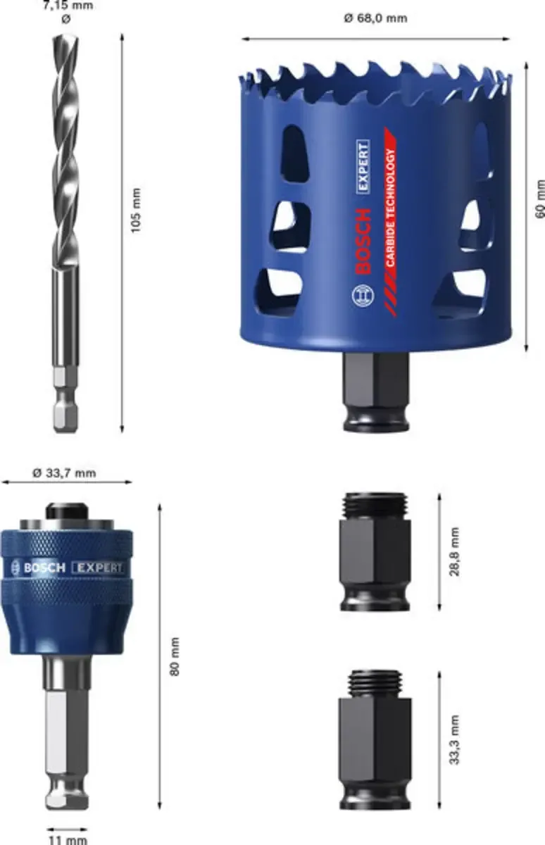 Expert Multi Material Power Change Plus 68 X 60 Mm Starter Holle Boor de Bosch – image du produit 2 sur 2