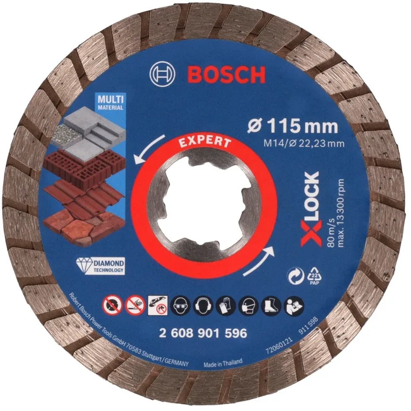 EXPERT Multimaterial X-Lock Diamantdoorslijpschijf 115x22,23mm - 2608901596 by Bosch Professional – product image