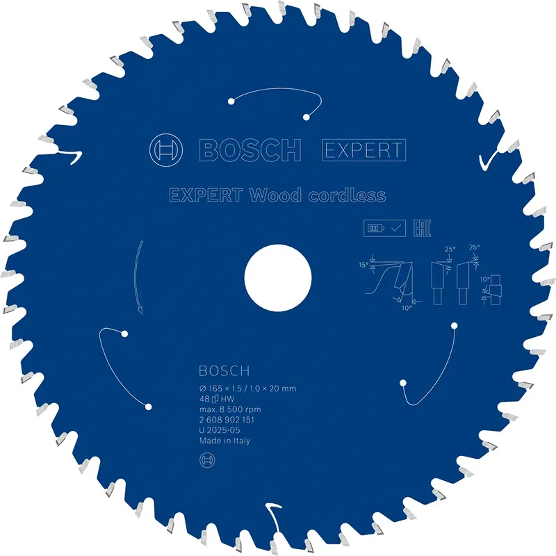 Expert Wood Cordless 165 X 1.5/1 X 20 Mm T48 Cirkelzaagblad Voor Hout by Bosch Professional – product image
