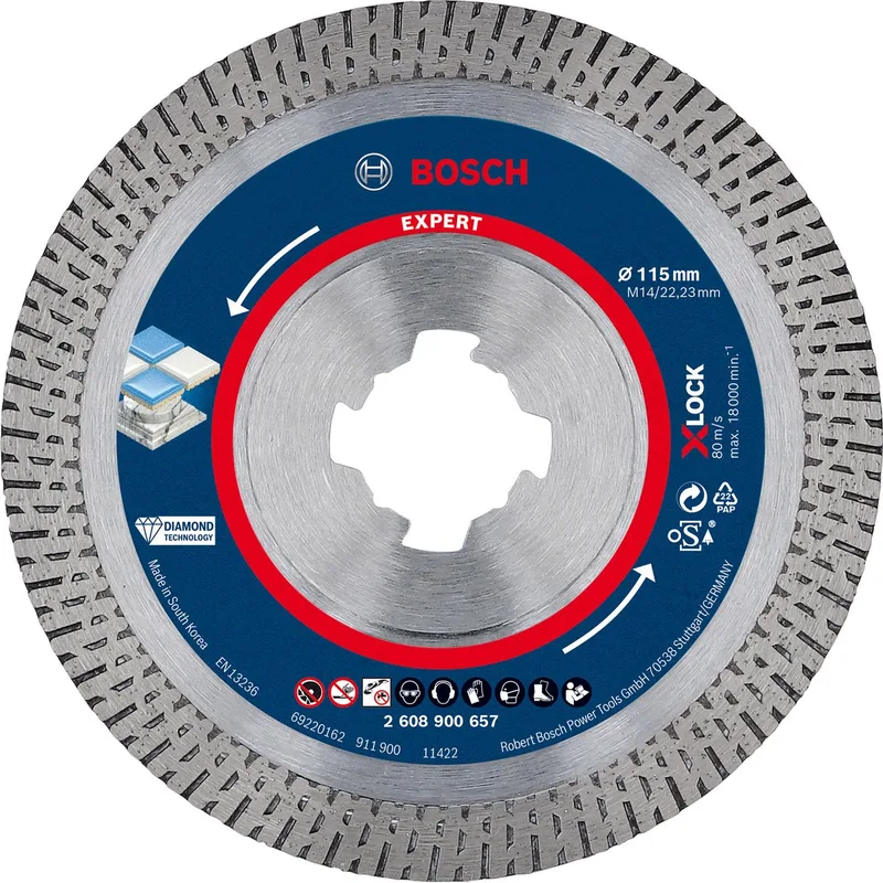EXPERT X-LOCK DIAMANTSCHIJF HARD CERAMIC 115 X 2223 X 14 X 10 MM by Bosch – product image 1 of 6