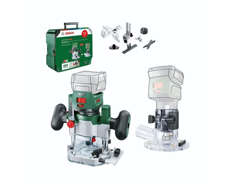 Fräse Router Combi Set Oberfräse von Bosch, Grün, Silber – Produktbild 1 von 4