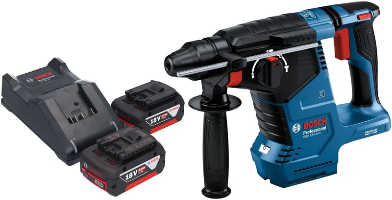 GBH 18V-24 C Professionele accuklopboormachine 18 V 2,4 J Brushless SDS plus + 2x oplaadbare accu 5,0 Ah + lader van Bosch – productafbeelding