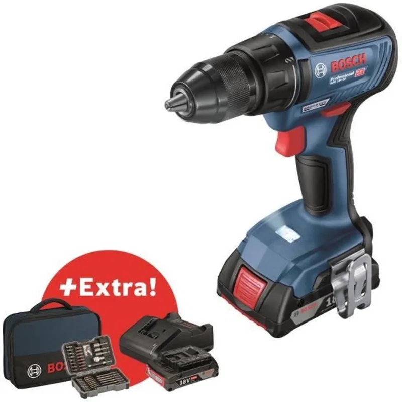Gereedschap - 18V ACCU-boormachine, met accessoires, 2x accu 2,0 Ah Li-Ion, lader 06019H5004 von Bosch Home & Garden – Produktbild