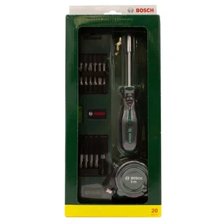 Gereedschapset: Bits, Waterpas, Meetlint & Schroevendraaier (20-delig) von Bosch Home & Garden, Grün – Produktbild 2 von 2