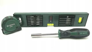 Gereedschapset: Bits, Waterpas, Meetlint & Schroevendraaier (20-delig) von Bosch Home & Garden, Grün – Produktbild 1 von 2