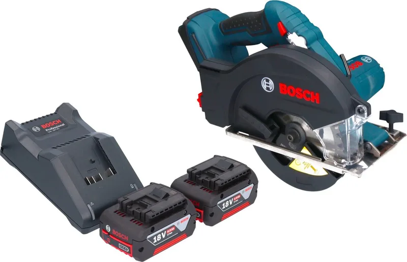 GKM 18V-50 Professionele accu metaalcirkelzaag 18 V 136 mm borstelloos + 2x accu 4.0 Ah + lader de Bosch Professional – image du produit