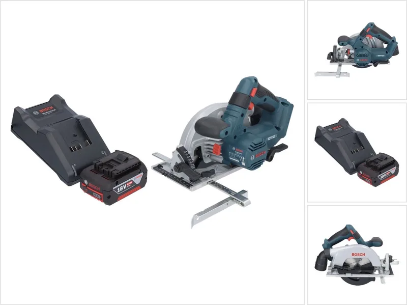 GKS 18V-57-2 Professional accu-handcirkelzaag 18 V 165 mm borstelloos + 1x accu 4,0 Ah + oplader von Bosch Professional – Produktbild